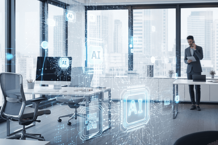 AI Automation Benefits: Small business owner in Lorton VA saving time with AI automation tools